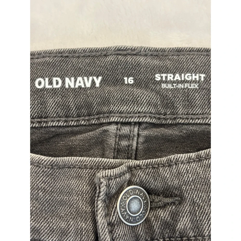 Old Navy Boys Straight Built-In Flex Jeans Size 16 Charcoal Gray Denim